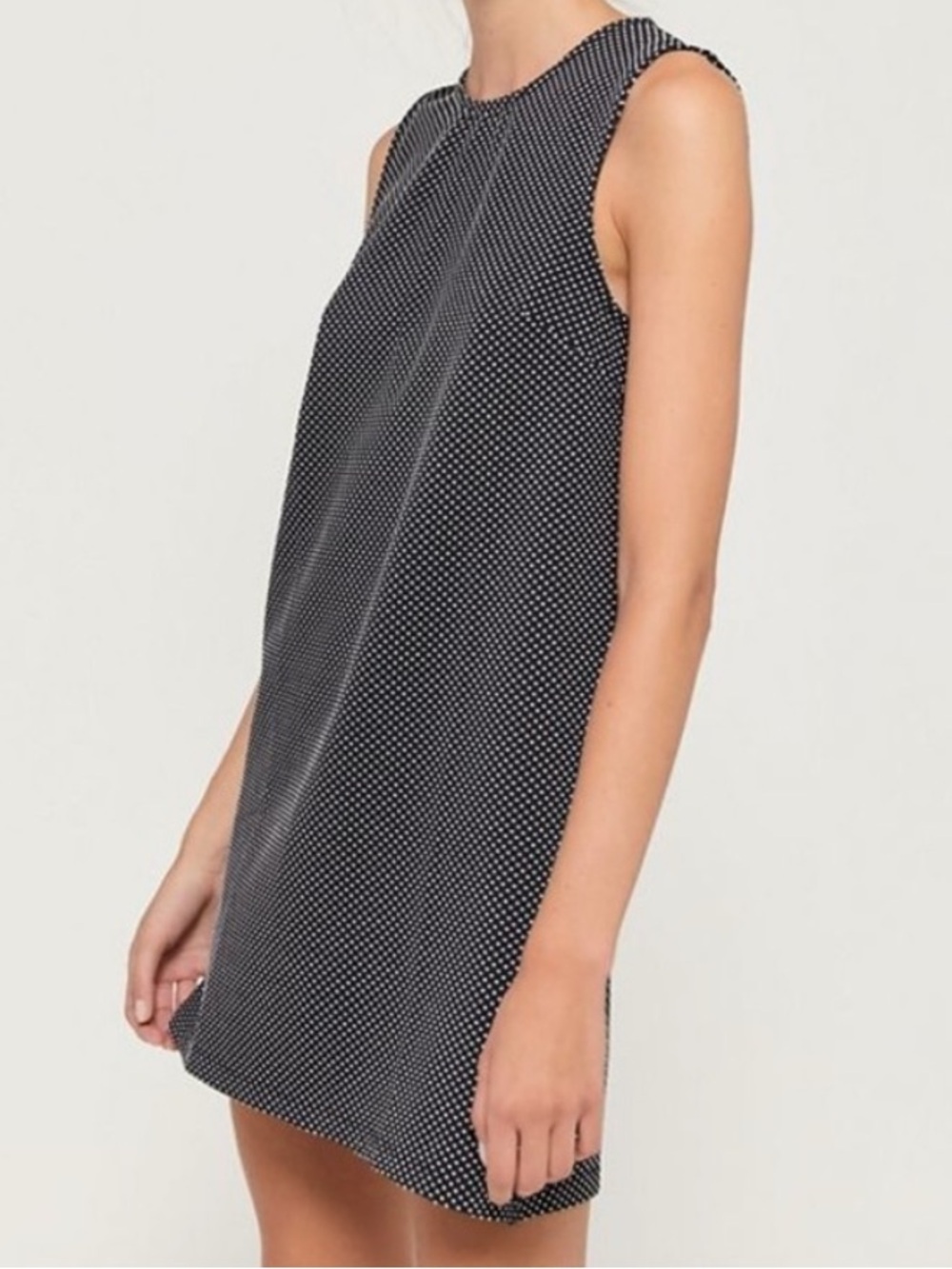 Urban Outfitters Black Polka Dot Mini Shift Dress $69 Sz M NWT